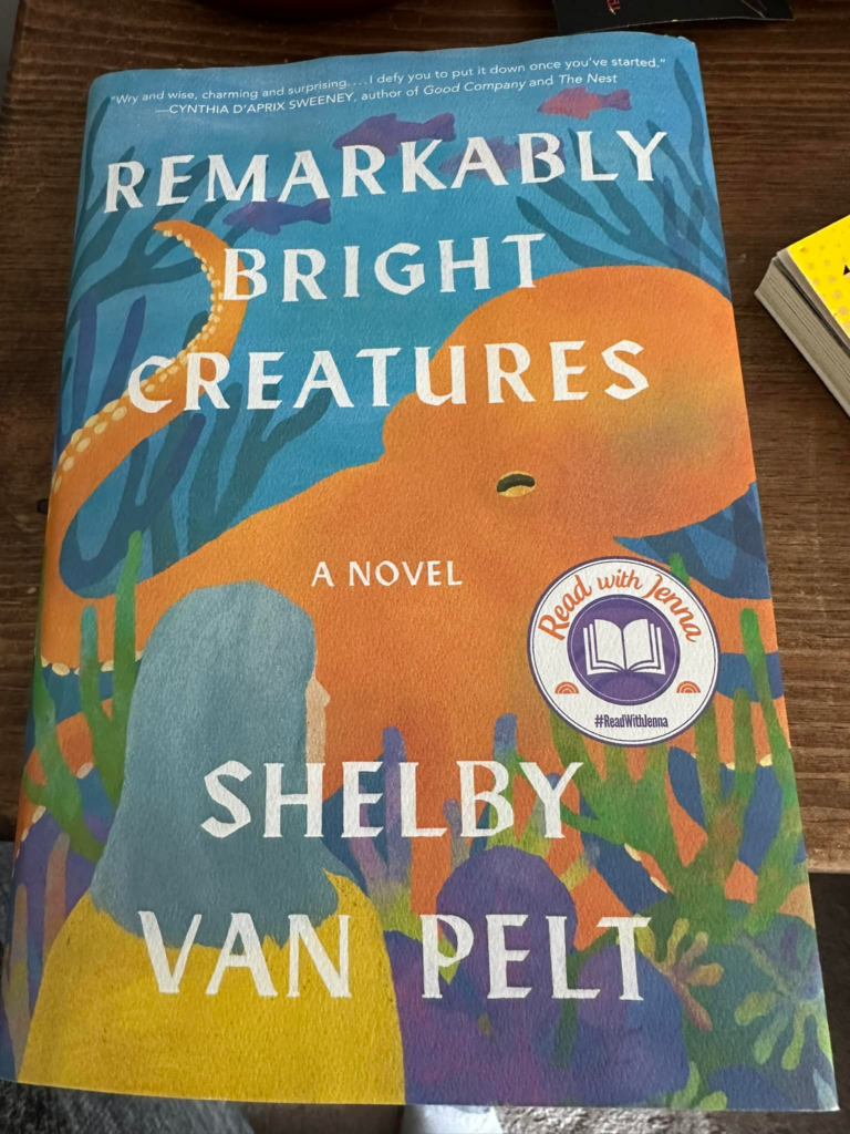 Remarkably Bright Creatures book lying on a table